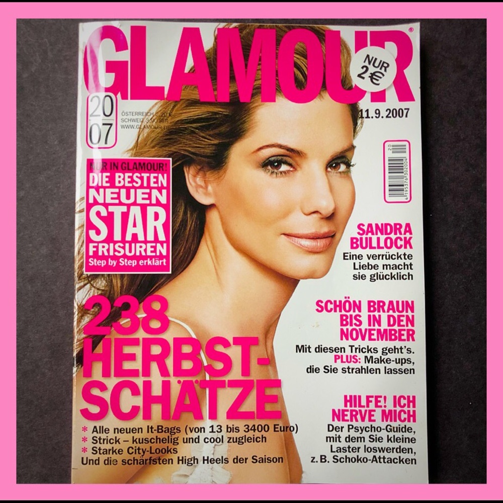 German 🇩🇪 Glamour Magazine 2007 Sandra Bullock